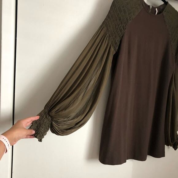 Rare Free People Sheath Dress with Sheer Sleeves - Picture 4 of 8